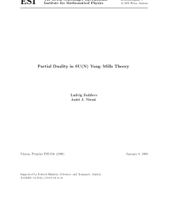 Partial Duality in SU(N) Yang{Mills Theory