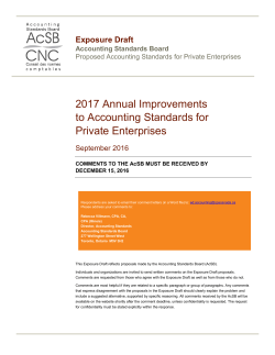 AcSB Exposure Draft &ndash; 2017 Annual Improvements to Accounting