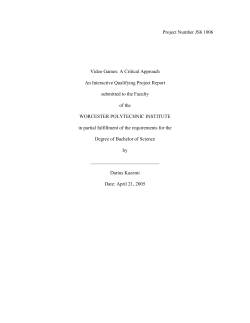Project Number JS6 1006 Video Games: A