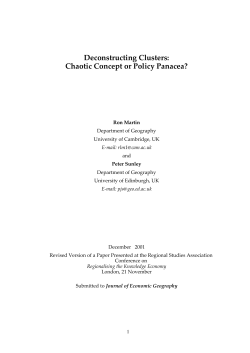 Deconstructing Clusters - Centre for Business Research