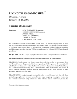 2005 Living to 100 and Beyond Monograph