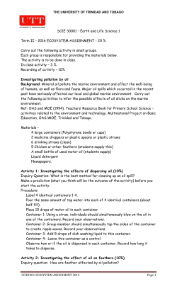 SCIE 30001 – Earth and Life Science 1 Term II - 2016