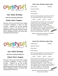 Birthday Coupon Order Forms