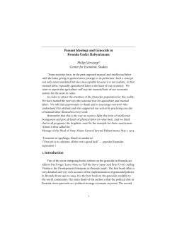 Peasant Ideology and Genocide in Rwanda Under Habyarimana