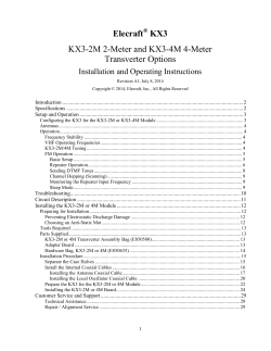 Elecraft KX3 KX3-2M 2-Meter and KX3-4M 4