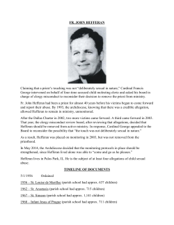 FR. JOHN HEFFERAN Claiming that a priest`s touching was not
