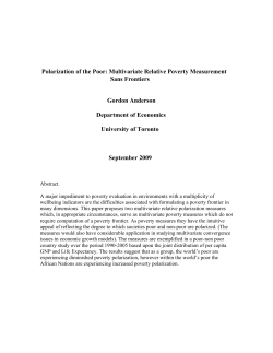 Polarization of the Poor - Department of Economics