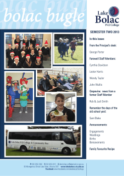 2013, Semester 2 - Lake Bolac College
