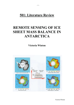 Remote Sensing of Ice Sheet Mass Balance in Antarctica