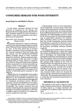 consumer demand for food diversity