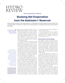 Studying Net Evaporation from the Eastmain-1 - Hydro