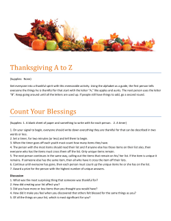 Thanksgiving A to Z Count Your Blessings