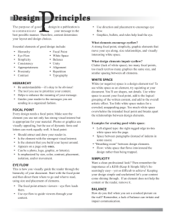HIERARCHY FOCAL POINT EYE FLOW WHITE SPACE