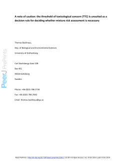 the threshold of toxicological concern (TTC) is unsuited as a