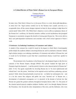Stein`s Roman Law in European History