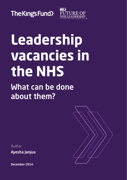 Leadership vacancies in the NHS