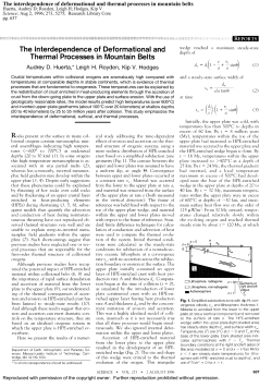 The interdependence of deformational and thermal processes in