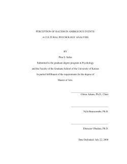 Perceiving racism in ambiguous events: A