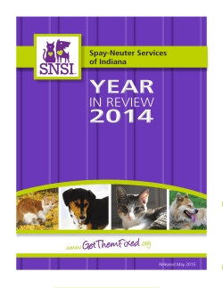 Annual Report - Spay-Neuter Services of Indiana