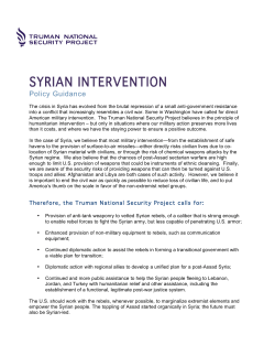 Syria Policy Memo July 2012-1 - Truman National Security Project