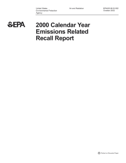 2000 Calendar Year Emissions Related Recall