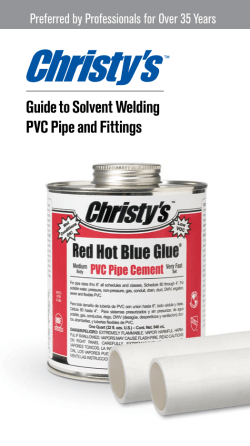 Guide to Solvent Welding PVC Pipe and Fittings