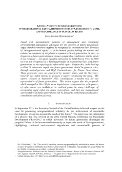 Faced with unsustainable patterns of development and