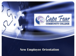 New Employee Orientation - Cape Fear Community College
