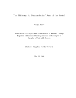 The Military: A `Strangelovian` Arm of the State?