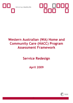 HACC Assessment Framework, April 2009