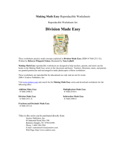 Division Made Easy - The Mathematics Shed