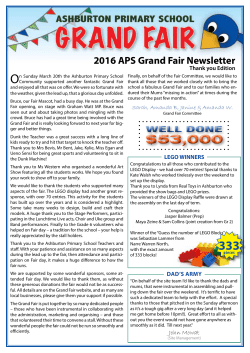 2016 APS Grand Fair Newsletter
