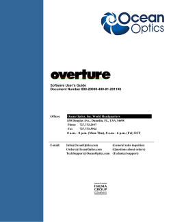 Overture Software User Guide