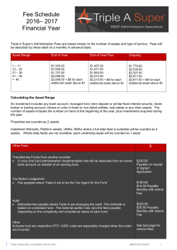 Fee Schedule 2016&ndash; 2017 Financial Year