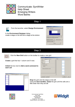 Communicate: SymWriter Help Sheet Emerging Writers
