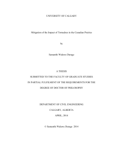 Mitigation of the Impact of Tornadoes in the Canadian Prairies