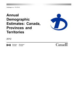 Annual Demographic Estimates: Canada, Provinces