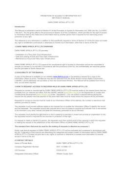 PROMOTION OF ACCESS TO INFORMATION