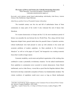1 The Legacy of Dewey and Gramsci for Critically - IEIM-UQAM
