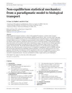 Non-equilibrium statistical mechanics: from a paradigmatic model to