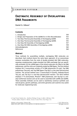 Chapter 15 - Enzymatic Assembly of Overlapping DNA Fragments