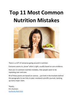 Top 11 Most Common Nutrition Mistakes