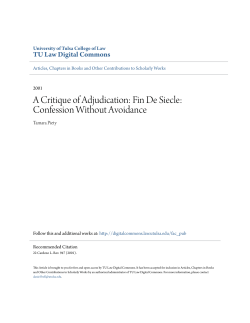 A Critique of Adjudication: Fin De Siecle: Confession Without