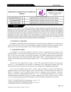 Hyphenated Compound Nouns in English and Albanian Linguistics