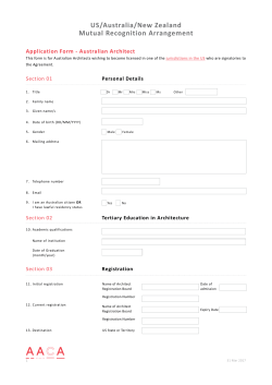 US/Australia/New Zealand Mutual Recognition Arrangement