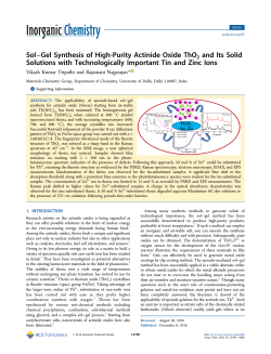 Sol&ndash;Gel Synthesis of High-Purity Actinide Oxide
