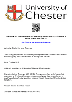 Energy expenditure and physiological responses to 60 minute