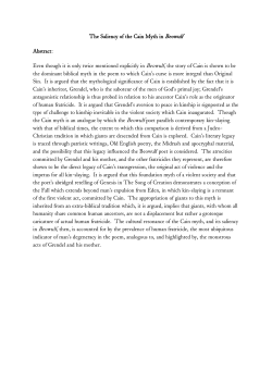 The Saliency of the Cain Myth in Beowulf Abstract: Even