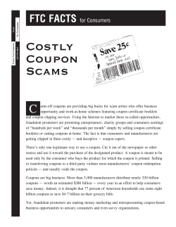 The FTC`s publication on "Costly Coupon Scams"