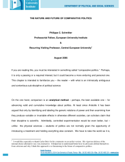 The Nature and Future of Comparative Politics